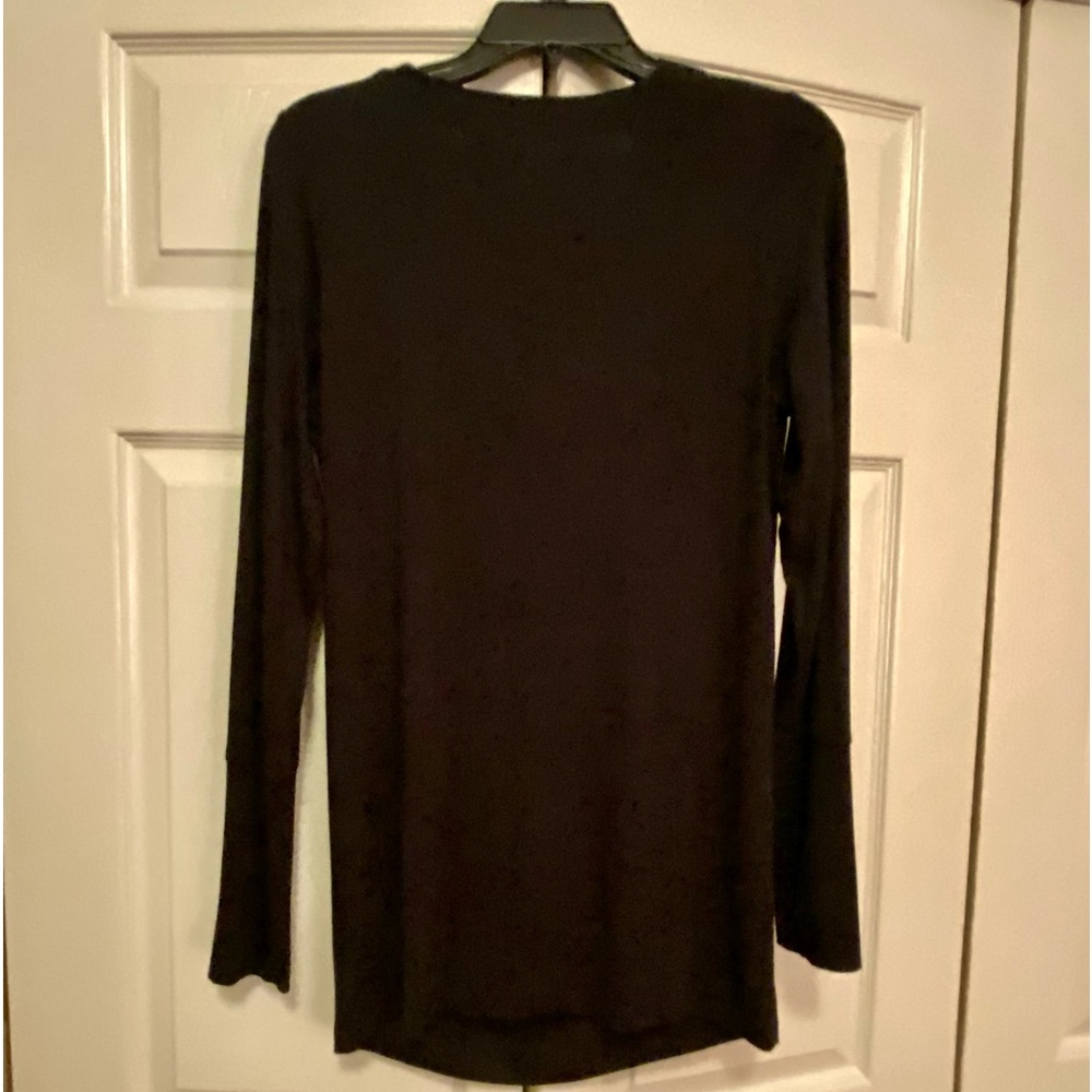 White+Warren Black Draped Neckline Blouse - Picture 3 of 4